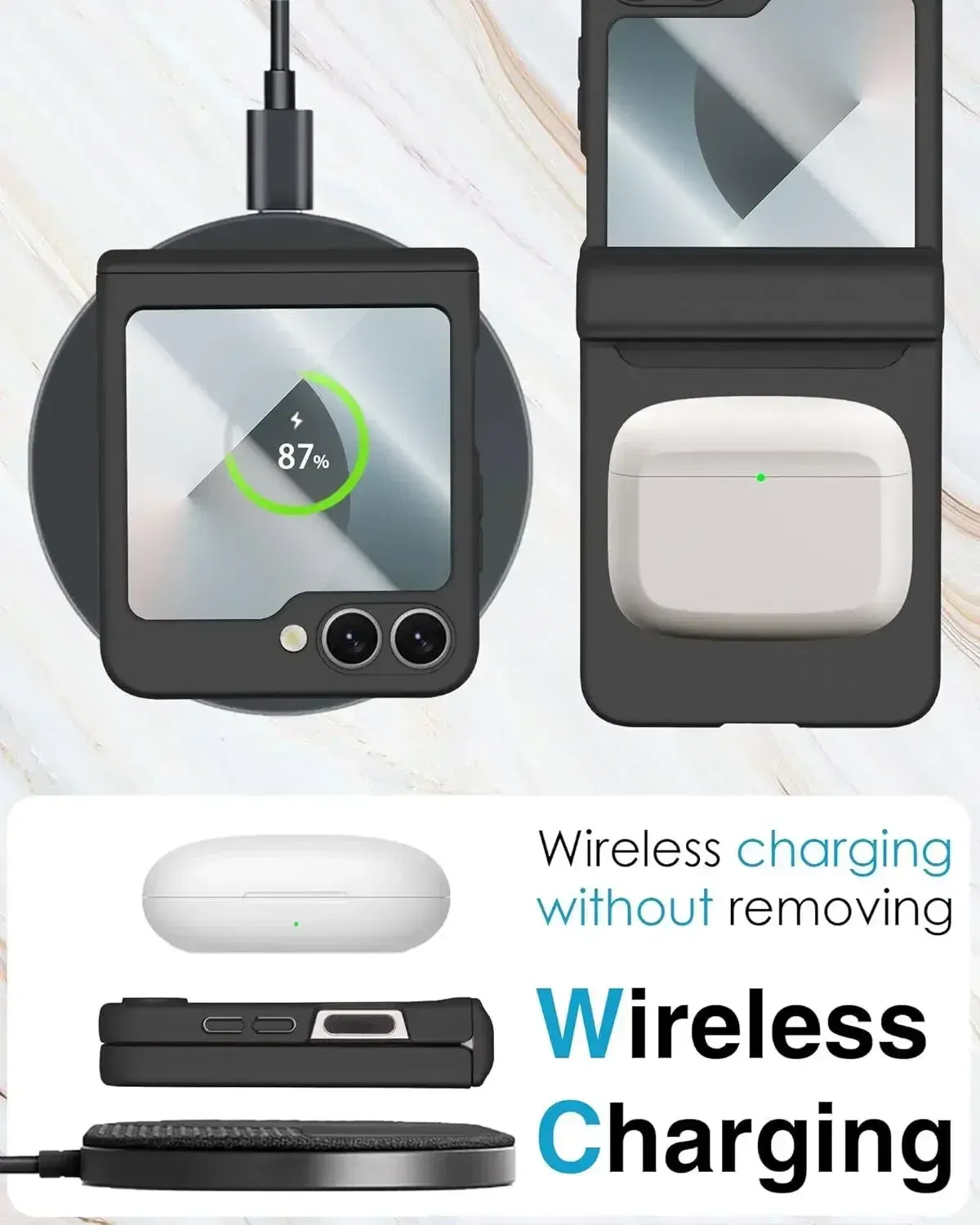 Color: Beige, Bundle: Case & Screen Protector - For Samsung Galaxy Z Flip 6 Magnetic Phone Case with Stylus Pen Hinge Protection Drop-Proof Protective Shell for Z Flip6 Covers