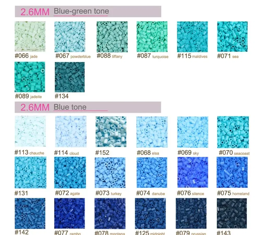 Color: Light Grey - 2.6mm Mini Beads 1000PCS Fuse Beads for Kids Gift Hama Beads Diy Puzzles Iron Beads High Quality