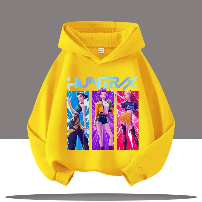Color: Brown, Kid Size: 6 - Y2K KPop Demon Hunters Hoodies Teenage Girls Boys Rumi KPop Demon Hunters Hoody Autumn Casual Long Sleeve Children's Clothing