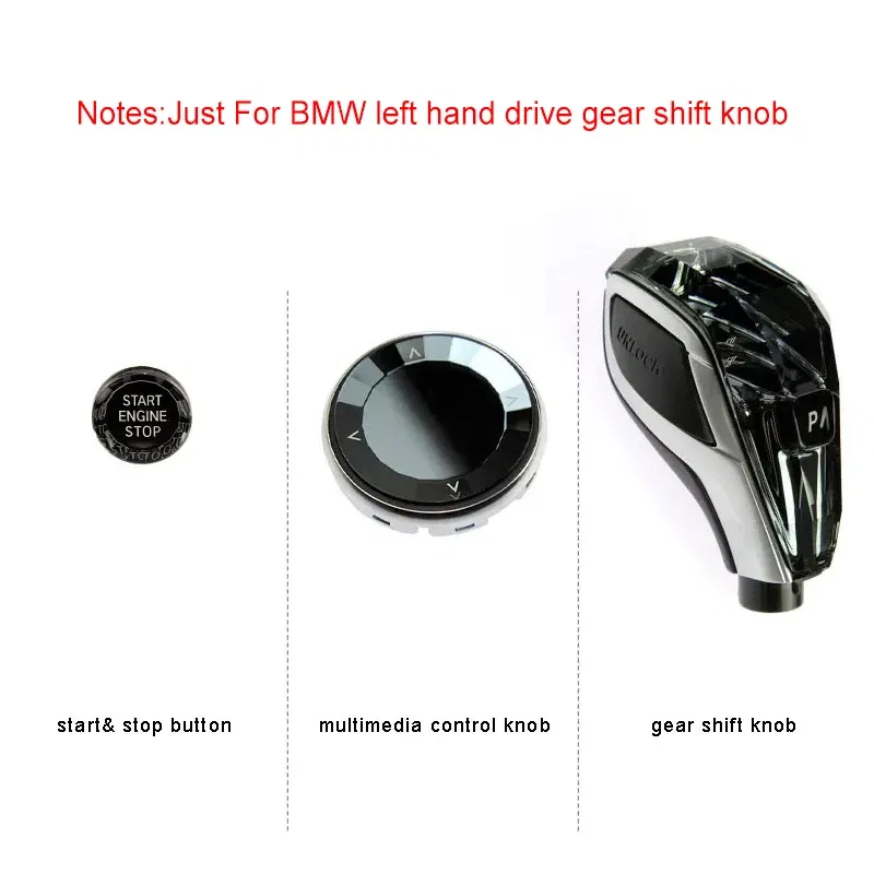 Color Name: Black - Crystal Gear Shift Lever Knob Set for BMW  X5 Series G05 E70 F15  X6 Series G06 E71 F16 X7 G07 3 Series G20 X3 G01 X4 G02