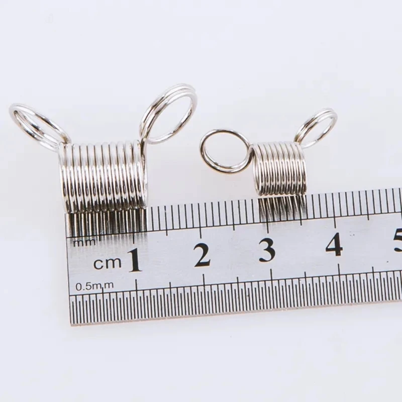 Color: PURPLE - 10 Pcs Stainless Steel Bead Stopper Mini Spring Clamps Creative Bead Line End Clasps Jewelry Making Accessories Durable