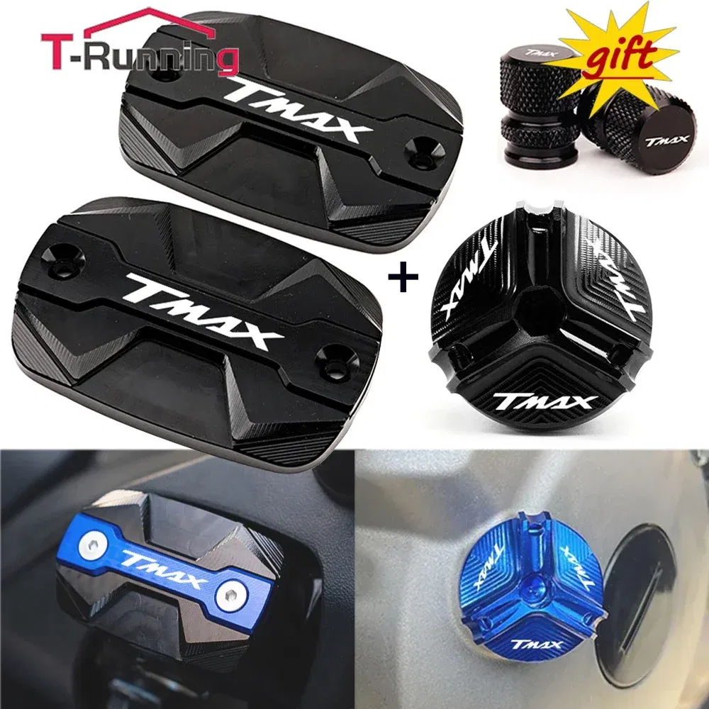 Color: Dark Grey - For YAMAHA TMAX 530 500 560 TMax530 SX DX TECH MAX Accessories Motorcycle Brake Oil Fluid Cap Master Cylinder Reservoir Cover