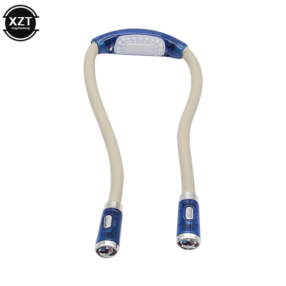 Emitting Color: Blue - Flexible Neck Hug Book Light LED Neck Night Handsfree Led Neck Light Hug Reading Lamp Novelty Led Night Camping Light Flashlight
