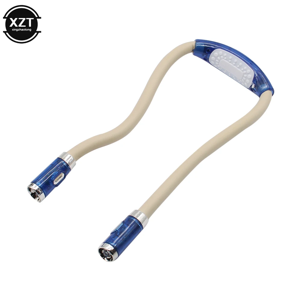 Emitting Color: Blue - Flexible Neck Hug Book Light LED Neck Night Handsfree Led Neck Light Hug Reading Lamp Novelty Led Night Camping Light Flashlight