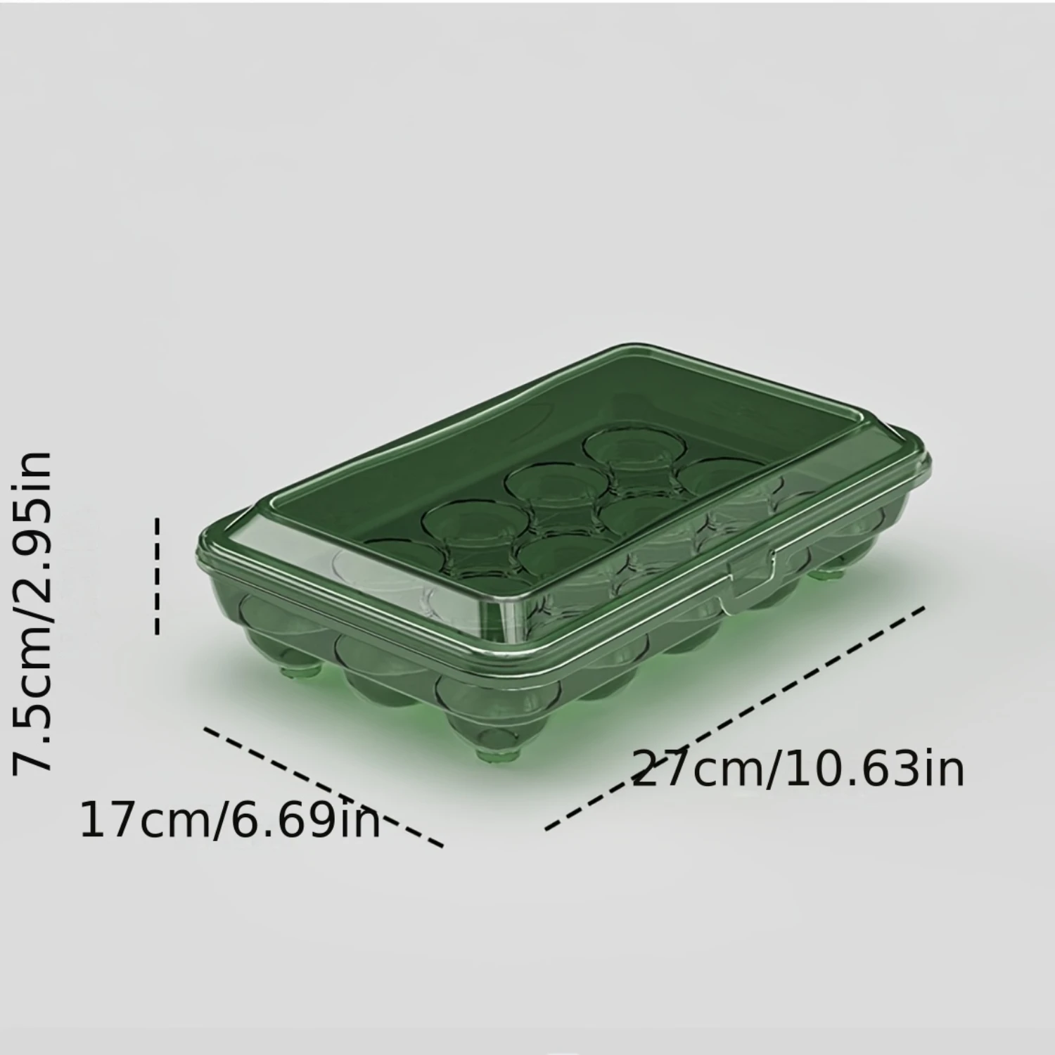 Color: green, Ships From: CHINA - 1pc Shock-Proof Egg Holder for Refrigerator, Transparent Plastic Egg Carton with Clamshell Design for Freshness,   Supplies