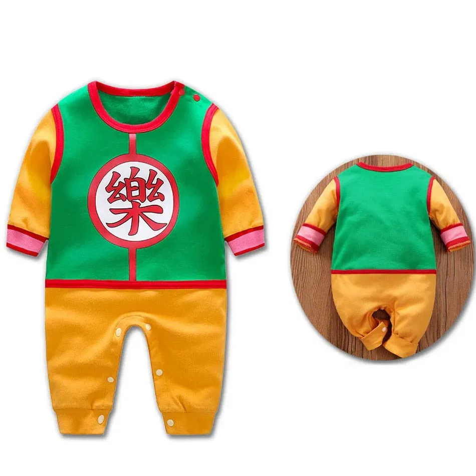 Color: Blue, Kid Size: 6M - Anime Clothes Baby? Vegeta? Rompers Newborn? Kuririn? Roshi Training Outfit Infant Kids Halloween Cartoon Cosplay Costume Jumpsuit