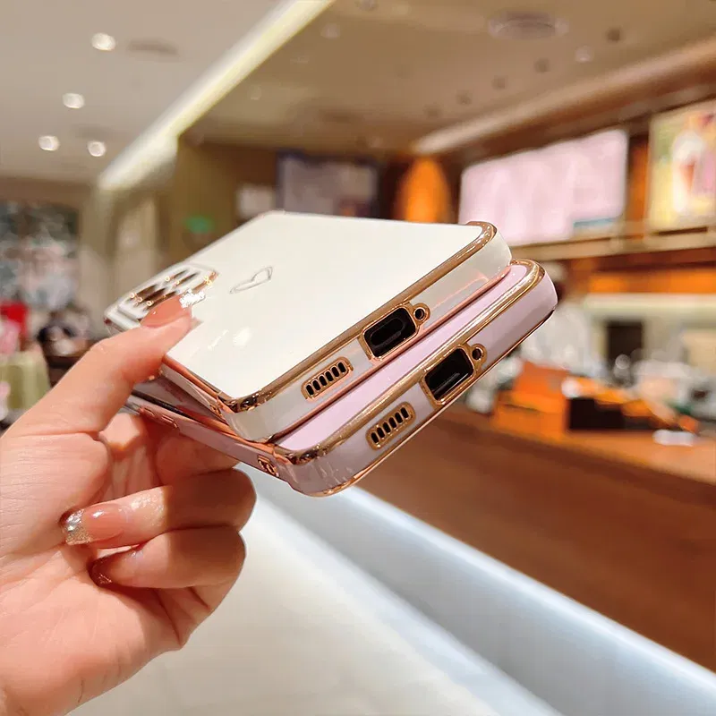 Color: MULTI, Compatible-Phone Models: For iPhone 13 Mini, Ships From: CHINA - Electroplating Love Heart Phone Case For Samsung Galaxy S25 S24 Ultra S23 S22 A13 A14 A52 A53 Protect Lens Shockproof Back Cover