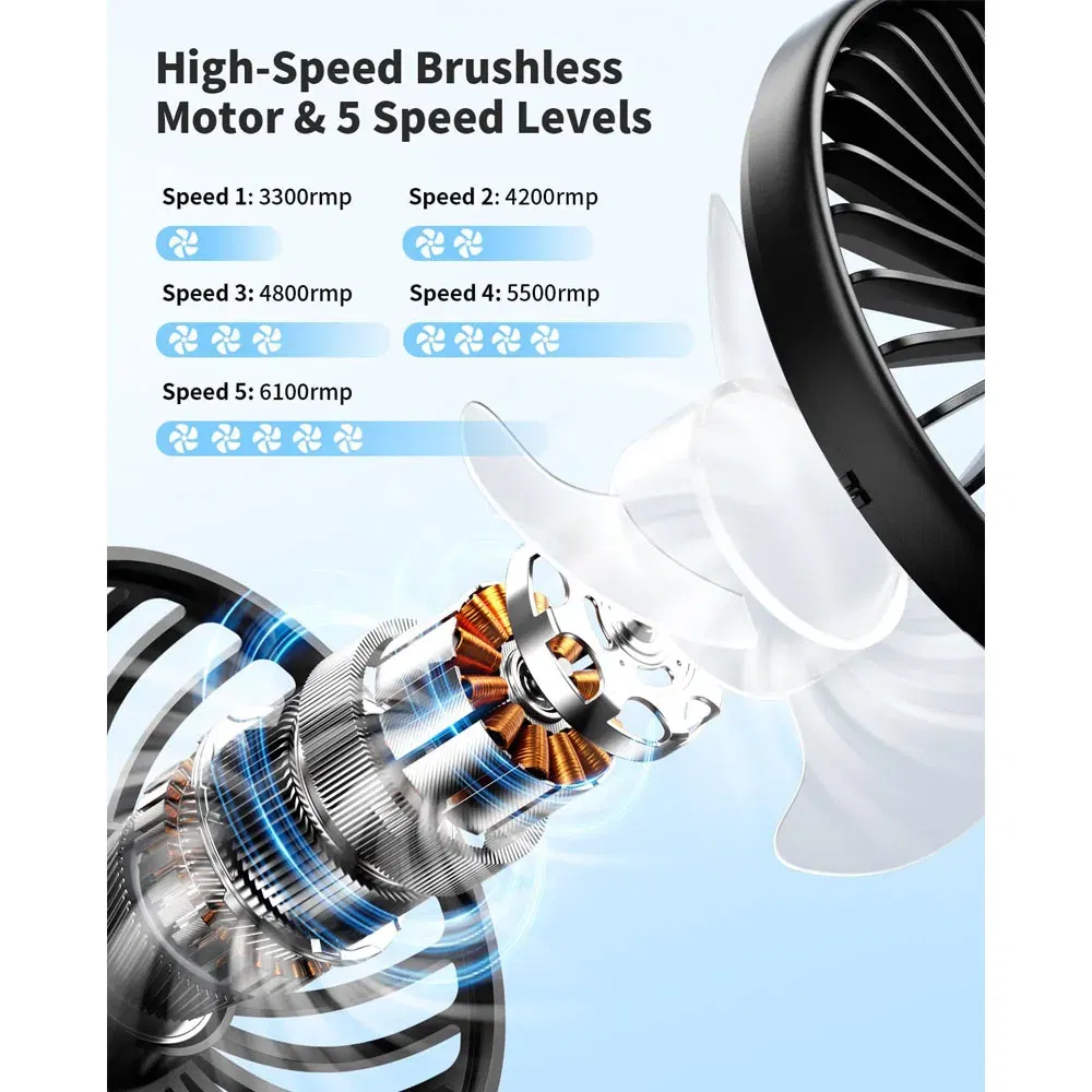 Color: black - coldSky Handheld Fan Foldable Portable Fan with LED Display 3000mAh Battery Operated Mini Hand Held Fan for Travel Beach Outdoor