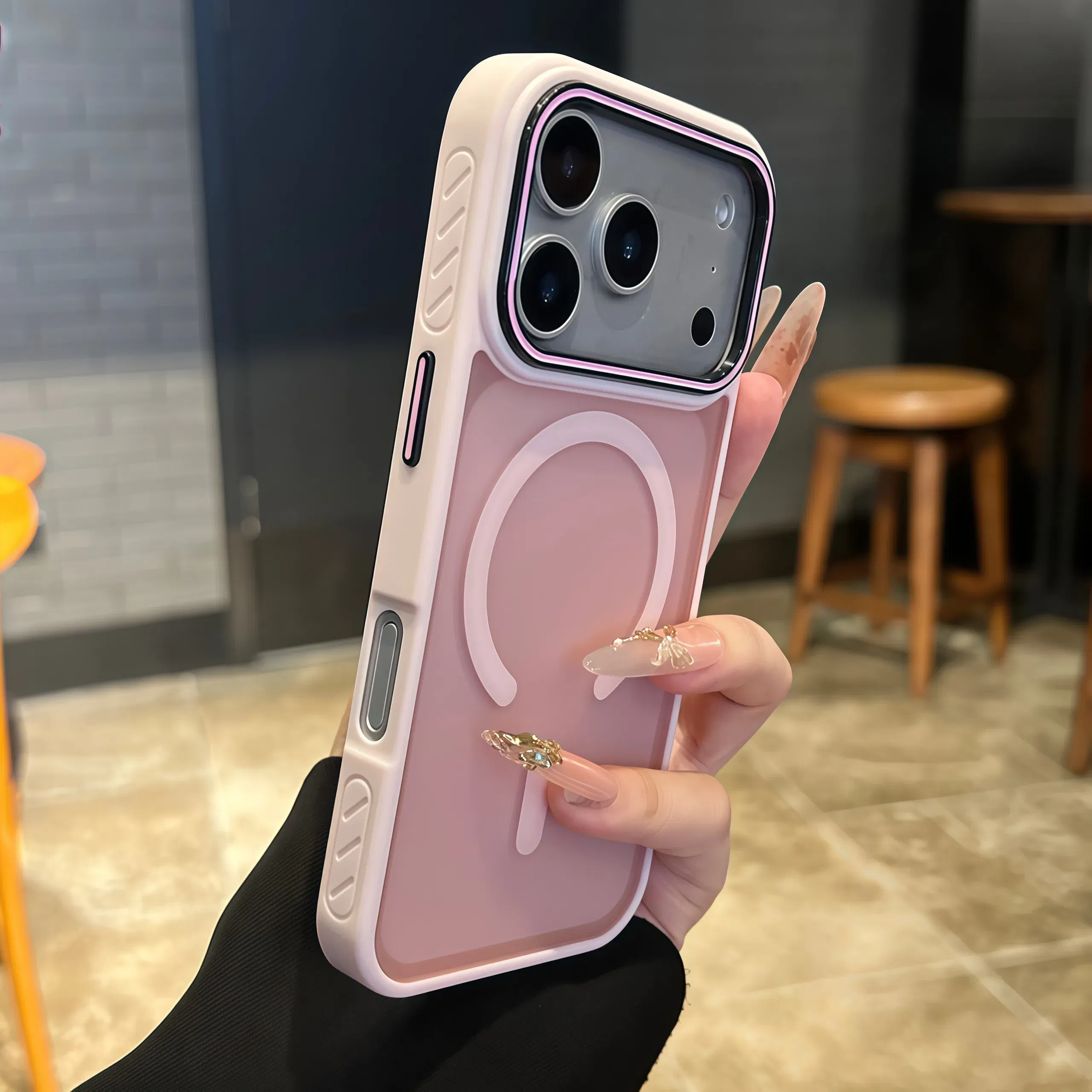 Color: Pink, Compatibility by Model: iPhone 15 Plus - Wireless Charging Matte Magnetic Case for iPhone 17 16 ProMax 15 14 Plus 13 12 11 17 Air Anti Fall Bumper Translucent TPU Cover