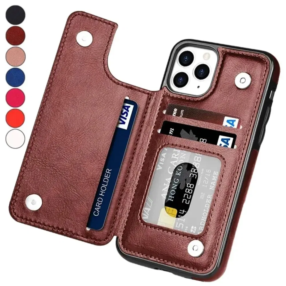 Material: artificial leather, Color: Blue - Leather Wallet Case for iPhone 15 14 13 12 11 Pro Max Mini Wallet Case XR X XS Max 8 7 6S 6 Plus SE 2022 2020 Card Holder Flip