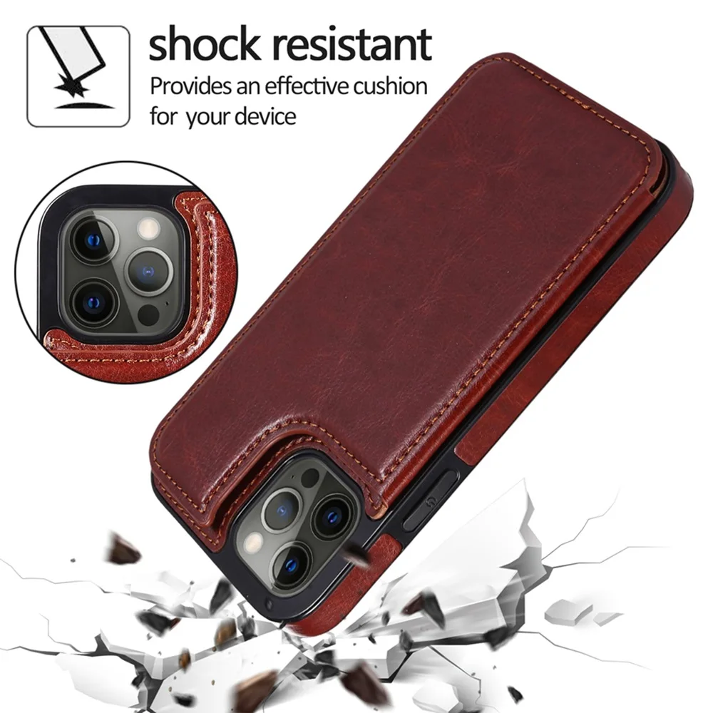 Material: artificial leather, Color: Blue - Leather Wallet Case for iPhone 15 14 13 12 11 Pro Max Mini Wallet Case XR X XS Max 8 7 6S 6 Plus SE 2022 2020 Card Holder Flip