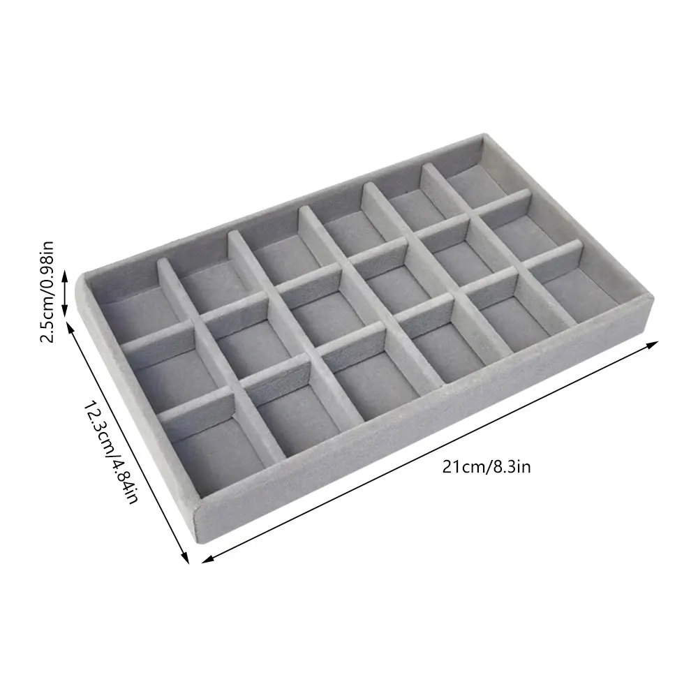 Color: PURPLE - Velvet Jewelry Storage Box Necklace Stackable Display Tray Bracelet Earring Organizers DIY Handicrafts Drawer Box Organizer Box