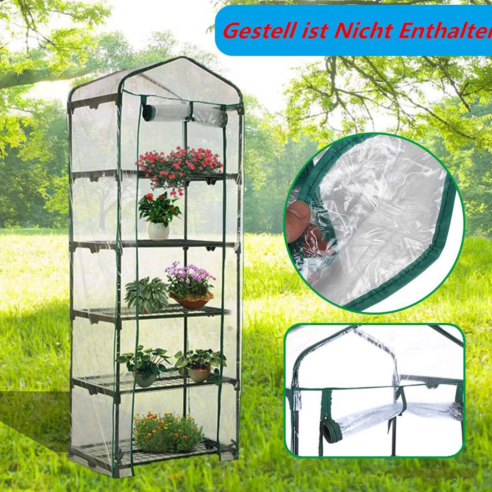 Size: XXL, Ships From: United States - 4-layer / 5-layer Greenhouse Cover 100% Waterproof And UV Resistant Transparent Rainproof PVC Cover Gardening Greenhouse Cover