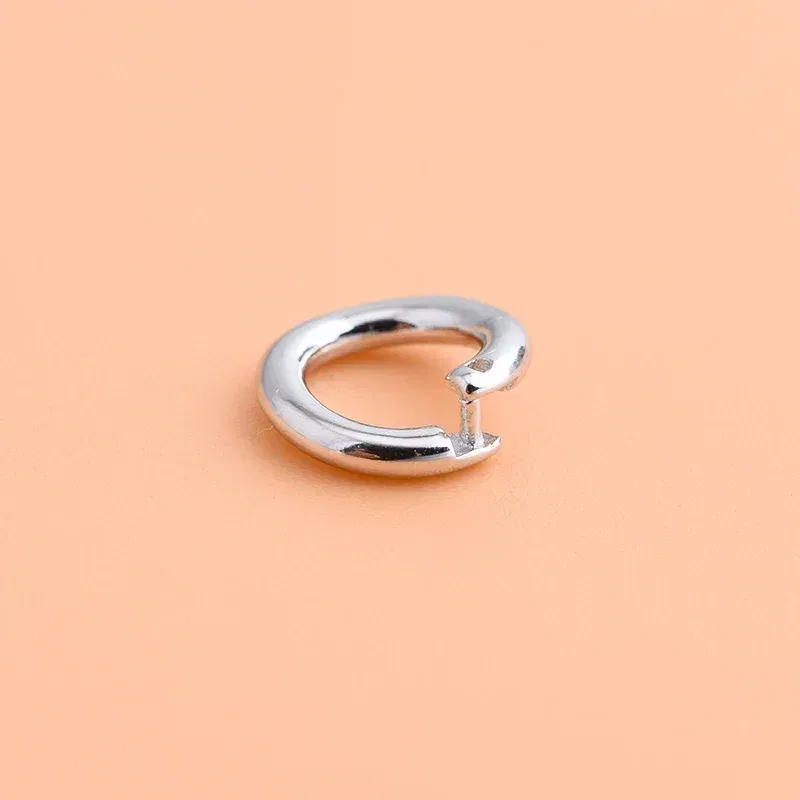 Color: black - S925 sterling silver DIY bracelet necklace ring buckle, Open Ring Connection Buckle Silver Ring pendant ring
