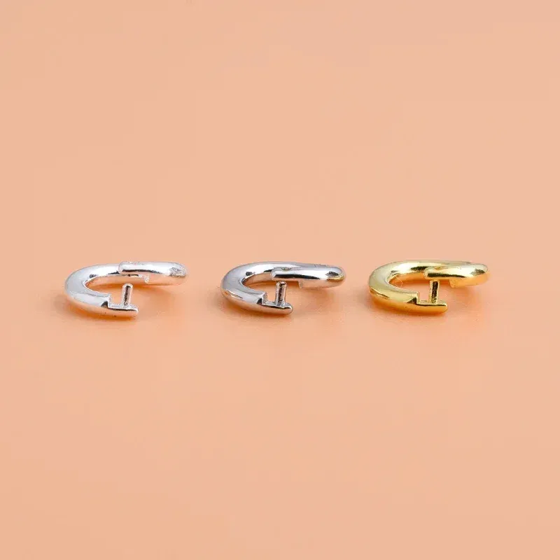 Color: black - S925 sterling silver DIY bracelet necklace ring buckle, Open Ring Connection Buckle Silver Ring pendant ring