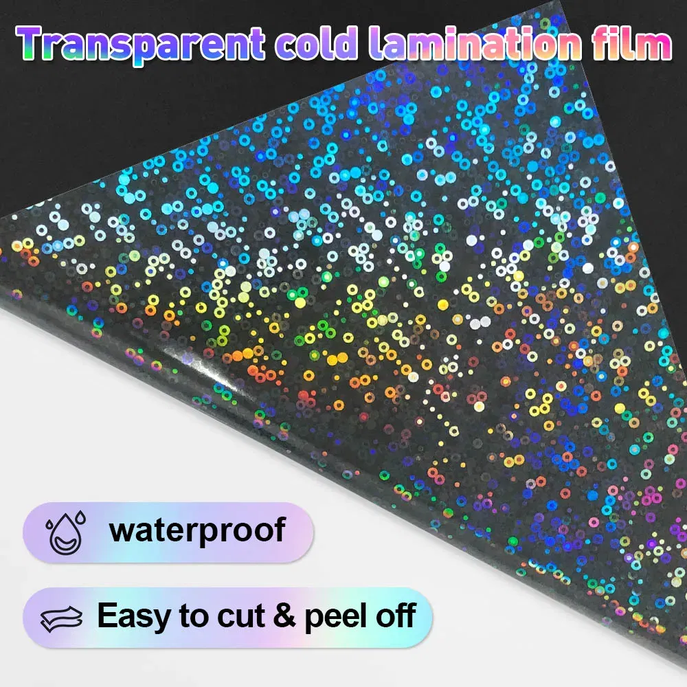 Color: Burgundy - 10 Sheets Cold Laminating Film Paper A4 Sheet Self Adhesive Sticker Protect Photo Waterproof Transparent Star Lamination Film