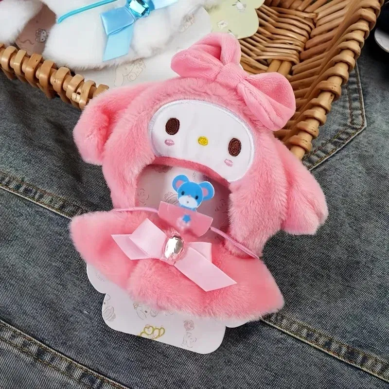 Color: light yellow - Labubu Sanrio Cape Skirt Suit Sitting Party Hello Kitty Kuromi Clothes Monsters Vinyl Labubu Outfit Clothing Hat Accessory Gift