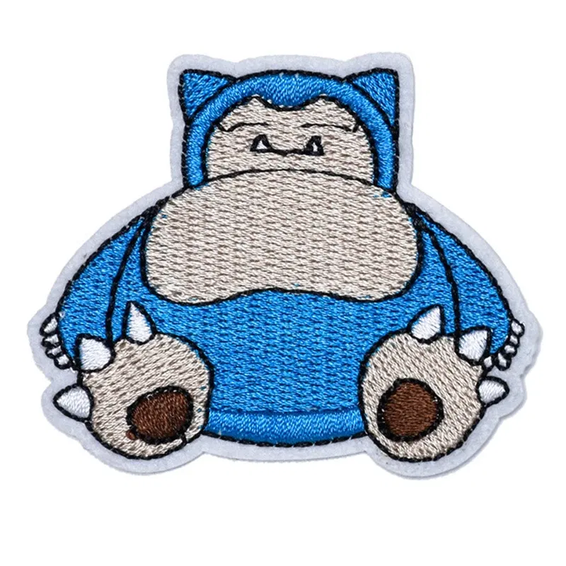 Color: black - Kawaii Animals Patch Anime Game Embroidered Patches For Clothing DIY Iron on Patches For Clothes Cartoon Patch Stickers