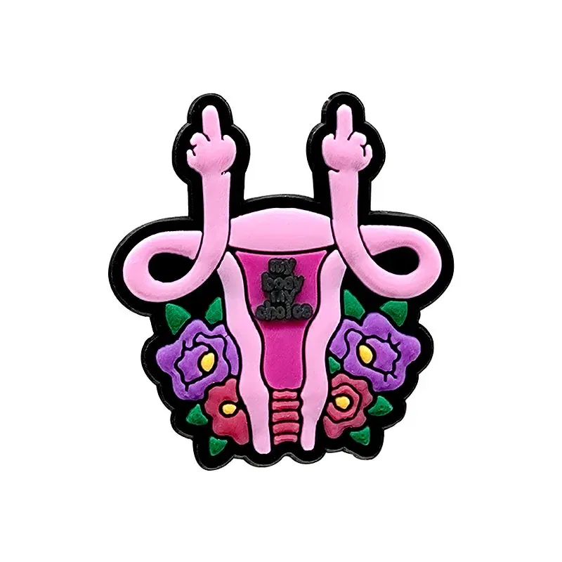 Color: Fluorescent Yellow - 1pcs Medical Clog Accessories Stethoscope Syringe Gibit Shoe Charm Clog Pins Teeth Uterus Nurse Clips Jeans Girl Women Gift