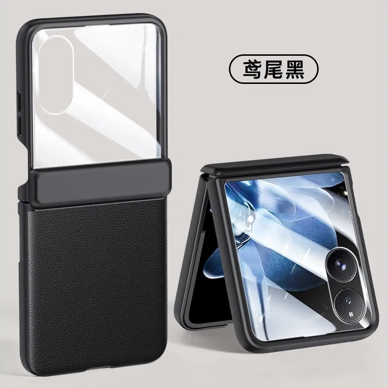 Color: black, Material: ABS - For Xiaomi Mix Flip Case Luxury Electroplating Leather Hinge Cover ForXiaomi Mix Flip Shockproof Bumper Camera Protection Shell