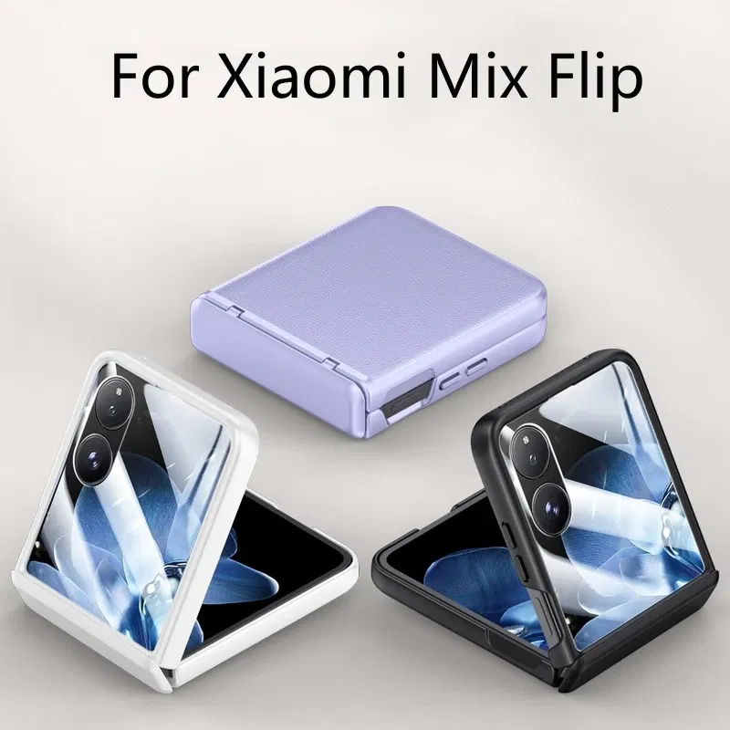 Color: black, Material: ABS - For Xiaomi Mix Flip Case Luxury Electroplating Leather Hinge Cover ForXiaomi Mix Flip Shockproof Bumper Camera Protection Shell