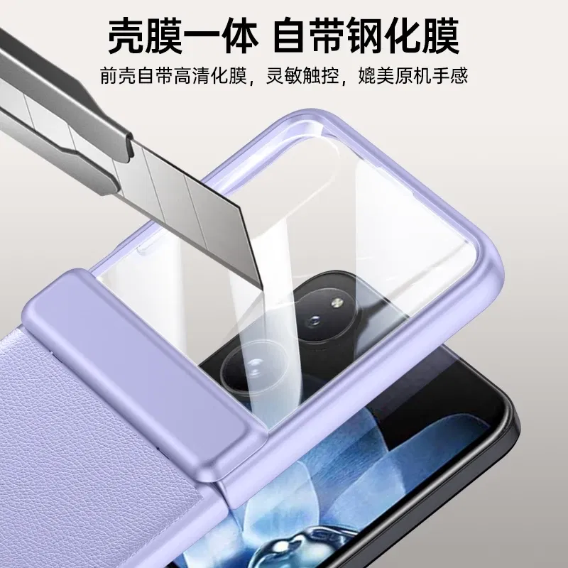 Color: black, Material: ABS - For Xiaomi Mix Flip Case Luxury Electroplating Leather Hinge Cover ForXiaomi Mix Flip Shockproof Bumper Camera Protection Shell
