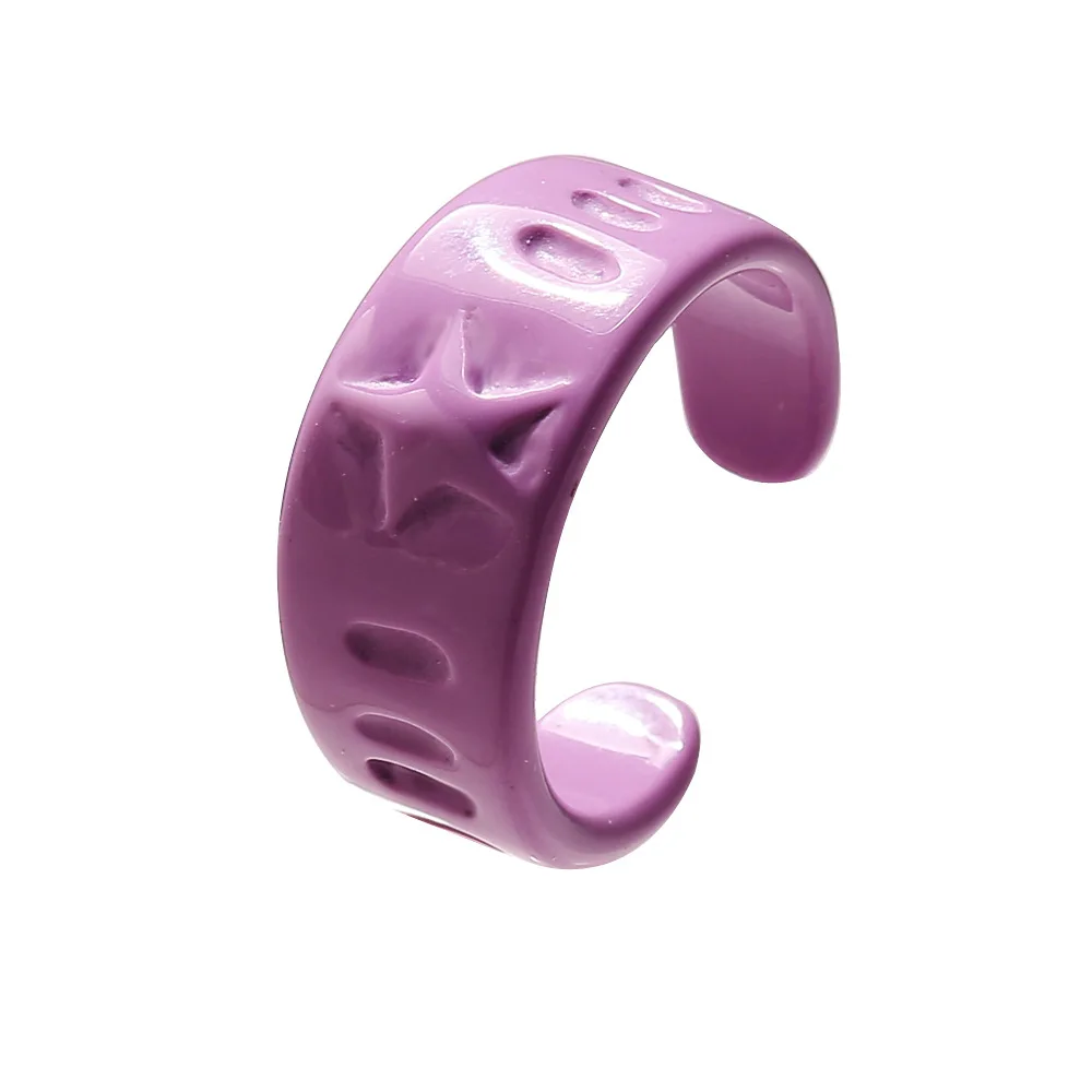 Main Stone Color: Gold - New Creative Design Five-Pointed Star Simple Geometry Color Wide Ring For Woman Simple Personality Trend Temperament Rings