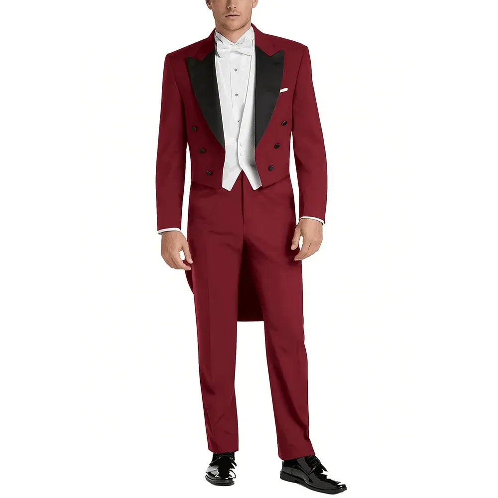 Color: Champagne, Size: M - Italy Style Aristocratic Men Suit Three Pieces(Jacket+Pants+Vest) Hot-selling High-quality Double Breasted Male Clothing