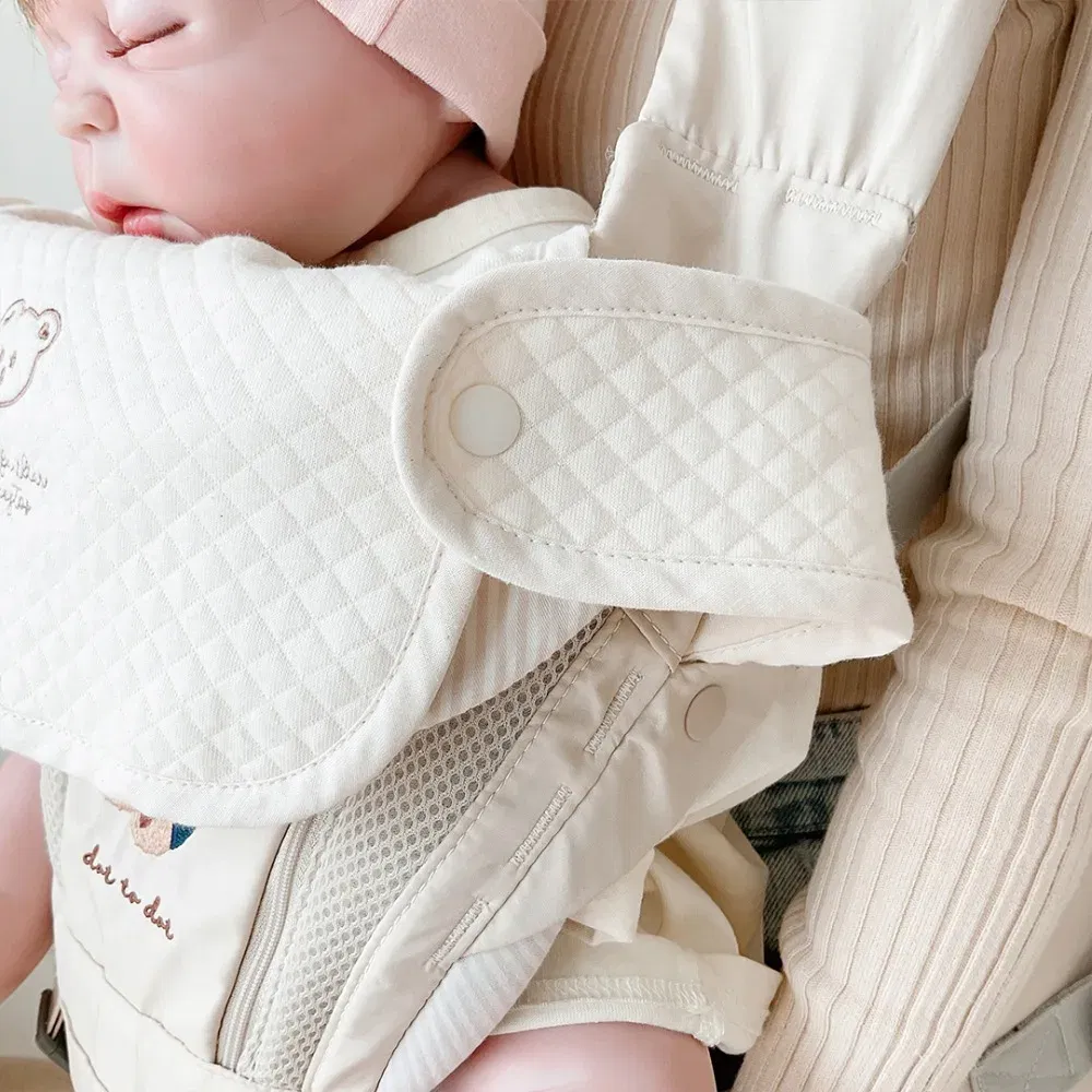 Color: WHITE - 3pcs/Set Waterproof Baby Bibs Muslin Saliva Towel Cotton Shoulder Pad Bite Cushion Baby Accessories Girl Burp Cloth