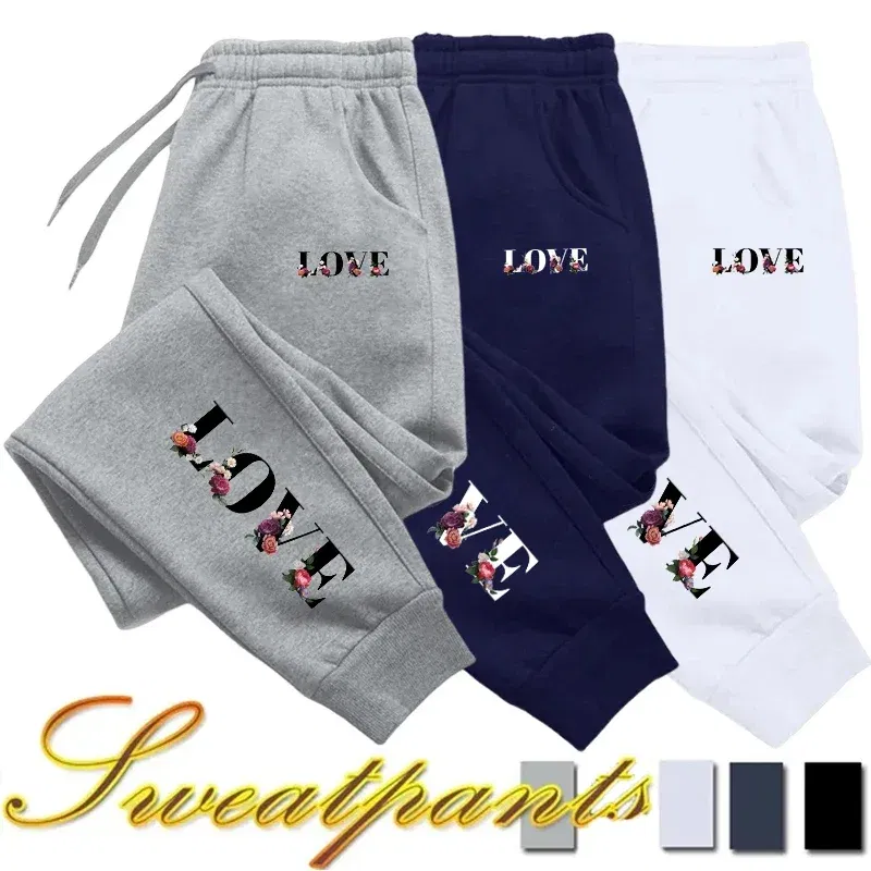 Color: army green, Size: M - Womens Tracksuit Trousers New LOVE Letter Print Street Luxury Sweatpants Daily Casual Simplicity Versatile Jogging Sport Pants