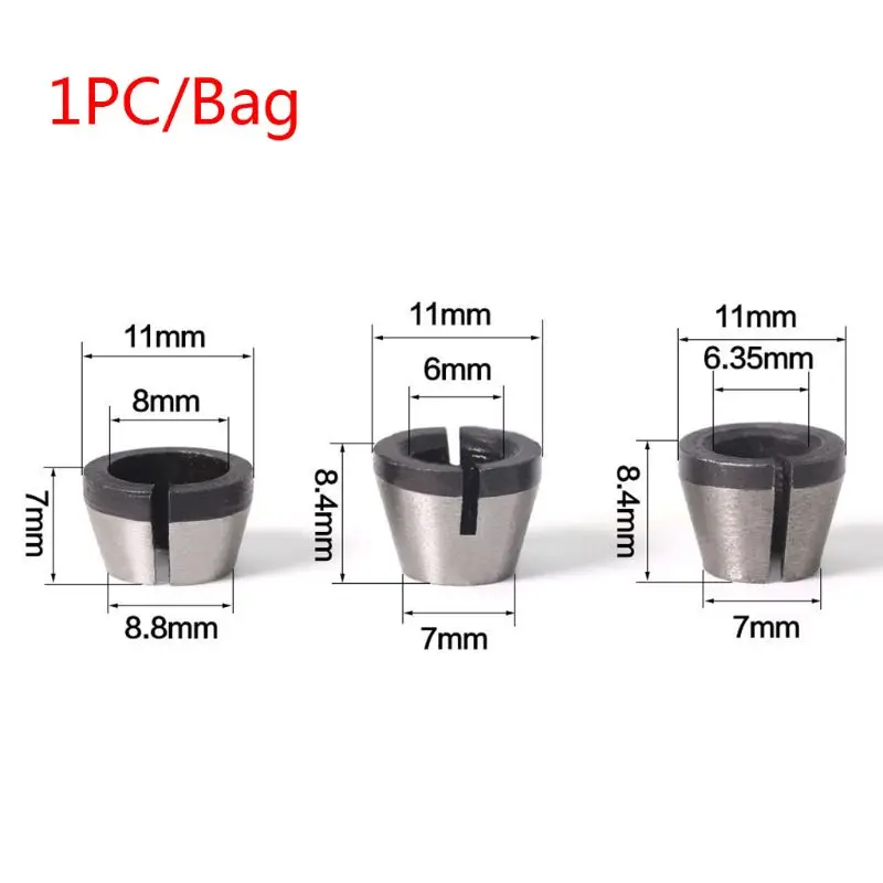 Cutting Edge Length: >32mm - 6mm 6.35mm 8mm Collet Chuck Adapter Engraving Trimming Machine Electric Router High Precision Bit