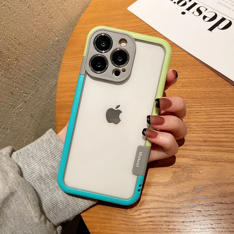 Color: Purple Pink, Ships From: CHINA, Material: Cotton - Better Heat Dissipation Dual Color Bumper Border Soft Phone Case For iPhone 17 16 15 14 13 12 11 Pro Max 7 8 Plus XS XR