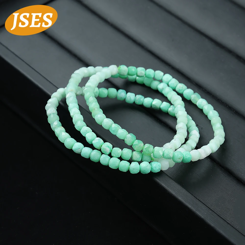 Color: green, Item Diameter: 4mm, Ships From: CHINA - A++ Natural Australia Chrysoprase Gradient Color Faceted Cube Beads for Jewelry Making Stone Bracelet Beads DIY Gift Accessories