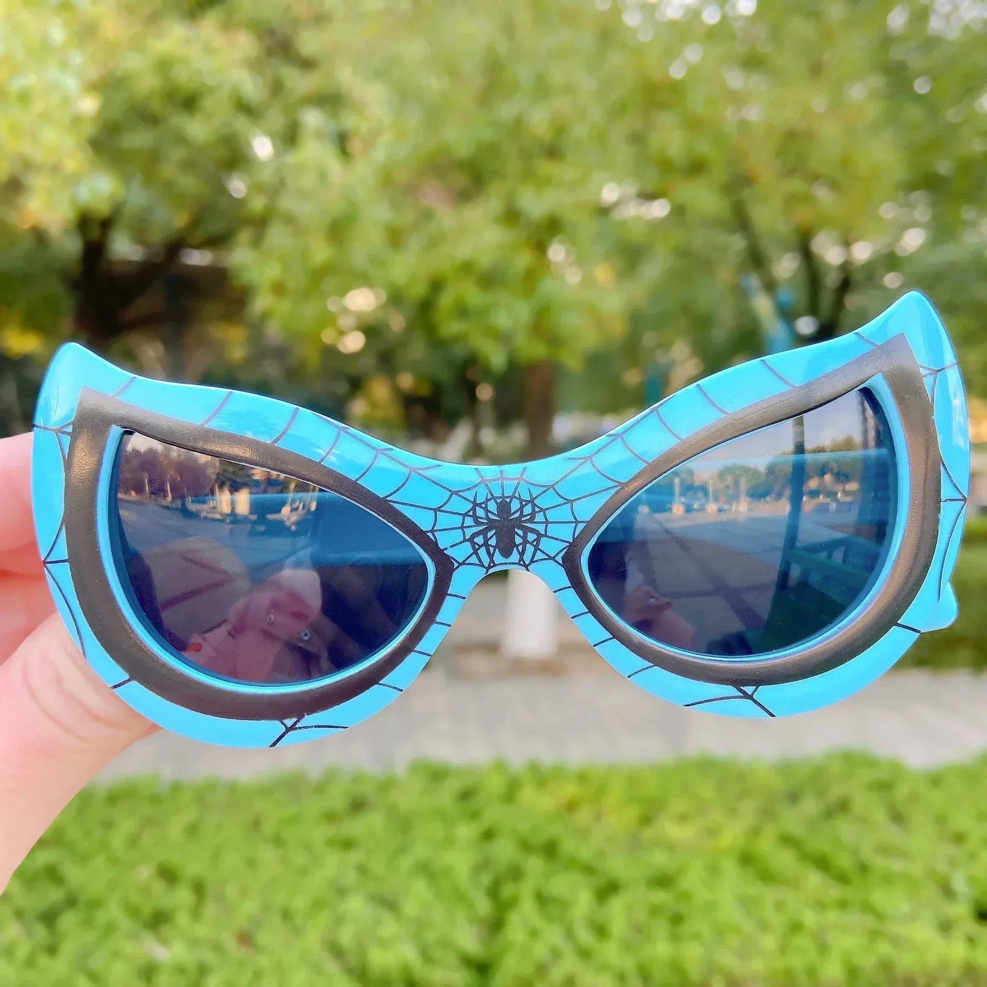 Color: WHITE - NEW Disney Spiderman Sunglasses Plastic Action Toys Figure Anime Spider Cartoon Fashion Sunglasses Cute Gifts For kids toys
