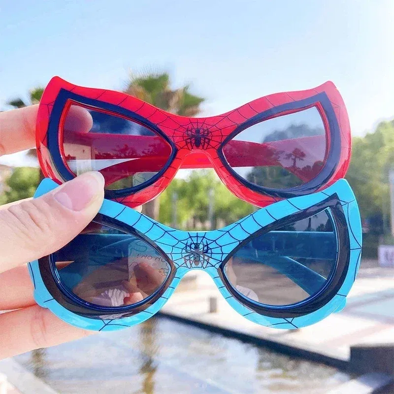 Color: WHITE - NEW Disney Spiderman Sunglasses Plastic Action Toys Figure Anime Spider Cartoon Fashion Sunglasses Cute Gifts For kids toys