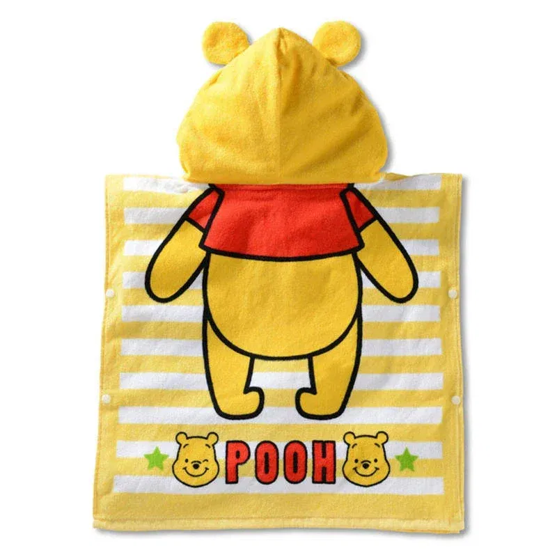 Color: Green - Disney Kids Hooded Bath Towel Child  Breathable Gauze Cloak Beach Towel Mickey Minnie Cartoon Boy Grl BAth Towel 60x120cm