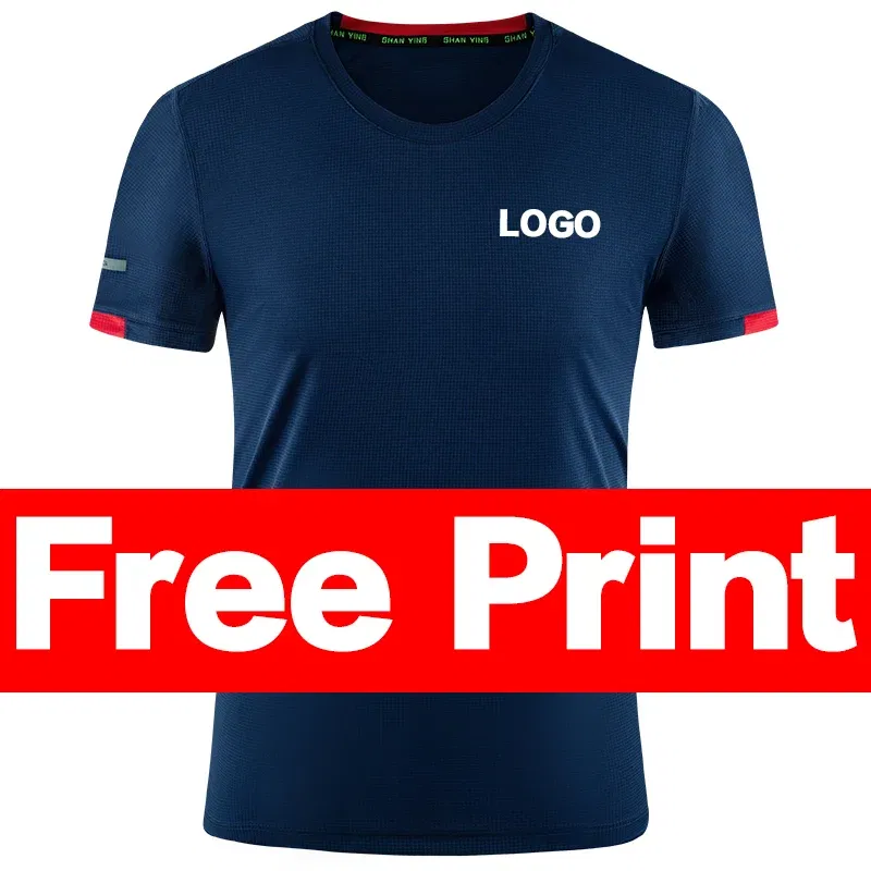 Color: black, Size: 4XL, Ships From: CN - Men's t-shirt quick-drying sports top, custom logo running T-shirt, trainer fitness shirt