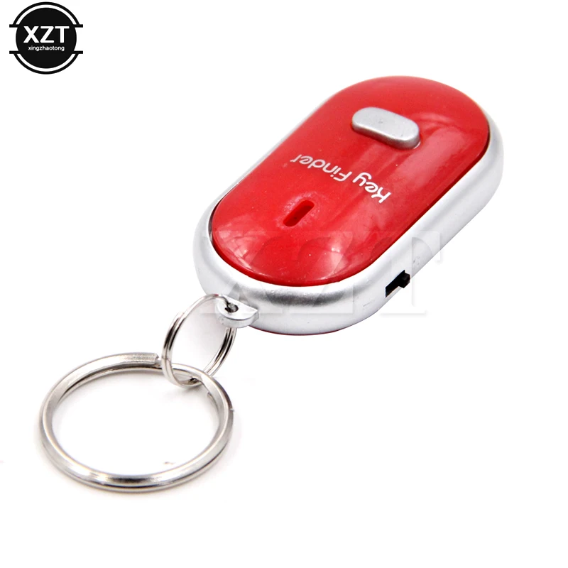 Color: Red - Smart Wireless Anti-lost Mini Keychain Whistle Flash Remote Kid Bag Wallet Key Finder Locator Alarm Reminder Phone Anti-theft