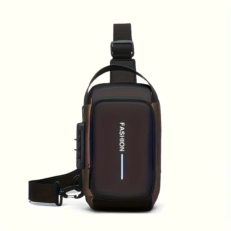 Color: Blue - Men's Sporty High Quality Chest Bag,  Motorcycle Phone Pack with Zipper Closure, Secure Travel Bag for Daily Commute