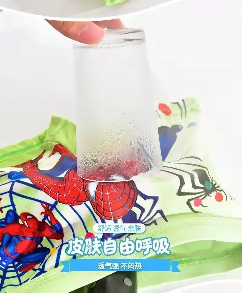 Color: Beige, Kid Size: 7 - 4pcs Disney Spiderman Children's Panties Cartoon Cotton Avenger Boys Boxers Frozen Girls Underwear Child Underpants