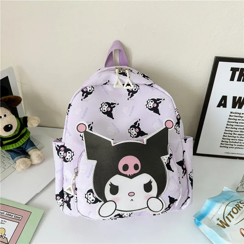 Color: Clear, Size: 12 inches - Sanrioed Anime Hello Kitty Cinnamoroll My Melody Kuromi Cute Kid Backpack Kawaii Cartoon Leather Mini School Bag Holiday Gift