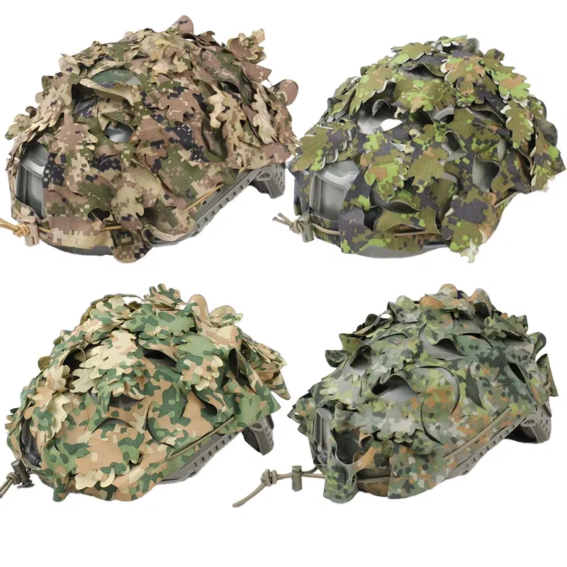 Color: WHITE - FAST Helmet Cover Flecktarn Splittertarn NFP CADPAT Camouflage Cap customed camo