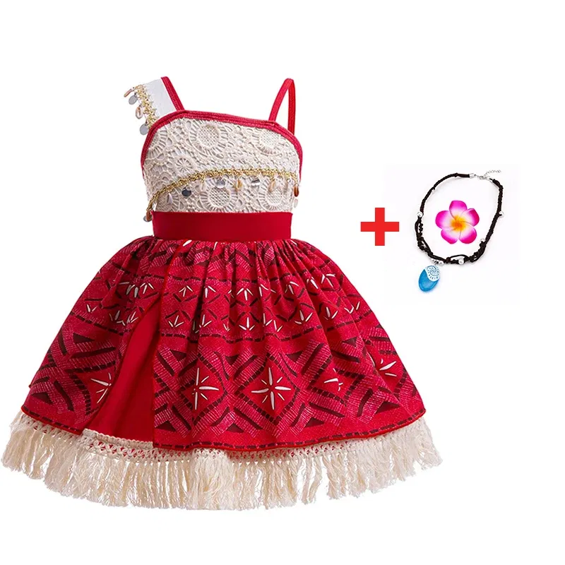 Color: green, Kid Size: 12 - Disney New Moana Dress Costumes Kids Girl Cosplay Toddler Movie Ocean Adventure Infant Frock Halloween Party With Chick Clothes