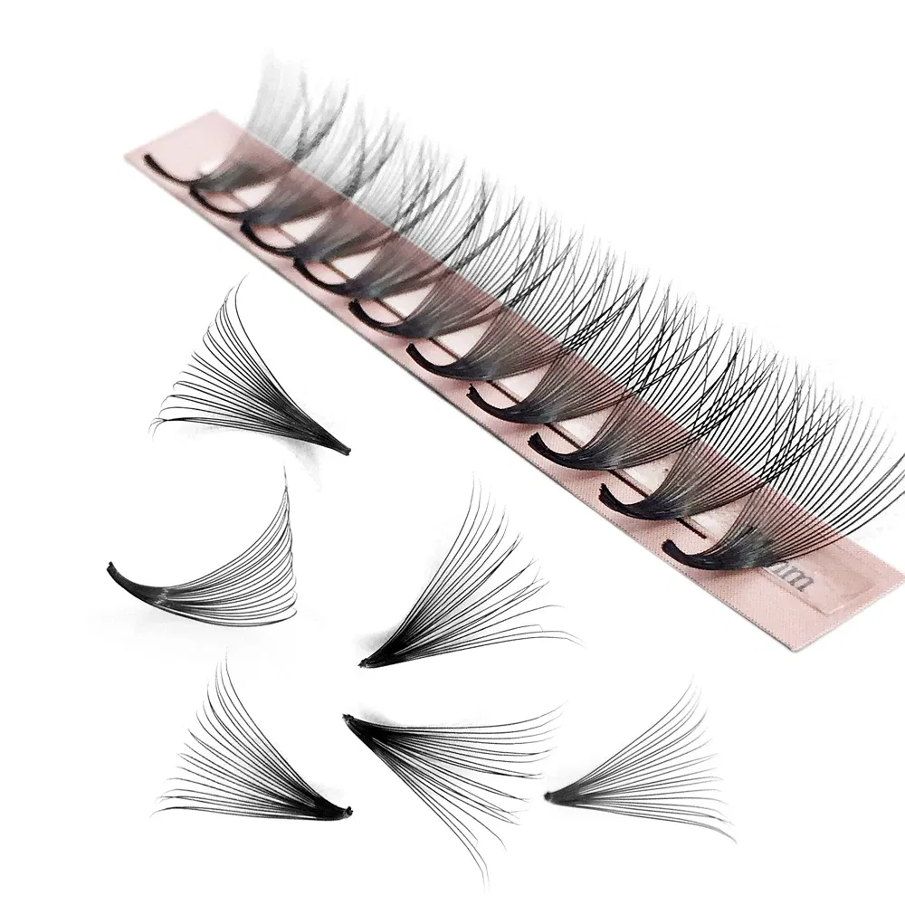 Color: Rose Red, Curl: D, Thickness: 0.07mm, Length: 8mm, Ships From: CHINA - Goddess 12D/14D/16D/20D Premade Fan Eyelash Extensions Natural Soft Russian Volume Lashes Faux Mink Individual Lash Extensions