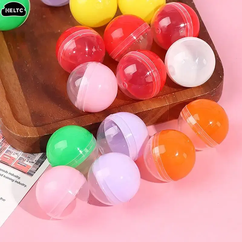 Color: Light Grey - 50pc Mini 28/32MM Clear Transparency Plastic Capsule Toy Surprise Ball Tiny Container Making Things Model Gashapon toy Random