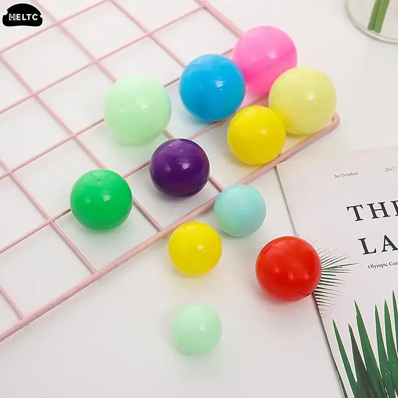 Color: Light Grey - 50pc Mini 28/32MM Clear Transparency Plastic Capsule Toy Surprise Ball Tiny Container Making Things Model Gashapon toy Random