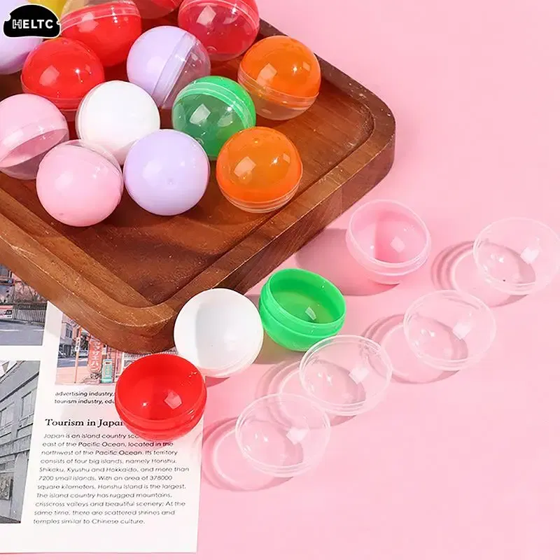 Color: Light Grey - 50pc Mini 28/32MM Clear Transparency Plastic Capsule Toy Surprise Ball Tiny Container Making Things Model Gashapon toy Random
