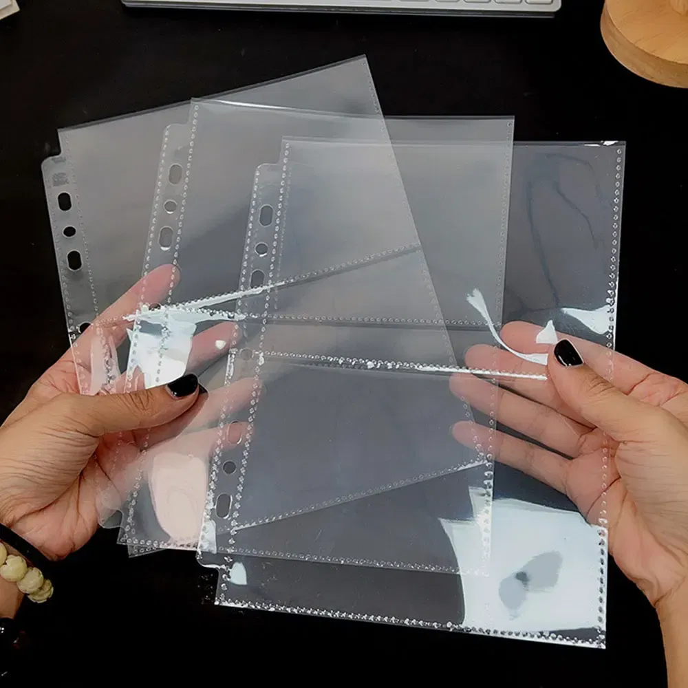 Color: Red - A5 3/7 Ring Photocards Binder Sleeve 1/2/4/6 Pockets Clear Acid Free 6x4 Photo Album Refill Pages Trading Card Postcard Sleeve