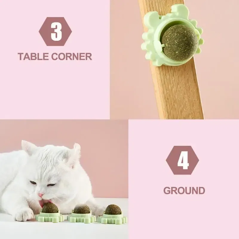 Color: Green, Ships From: CHINA - Catnip Wall Ball Safe Edible Cat Licking Toy Cat Chew Toy Teeth Cleaning Cat Bite Toy Removable Catnip Licking Toys For Cats