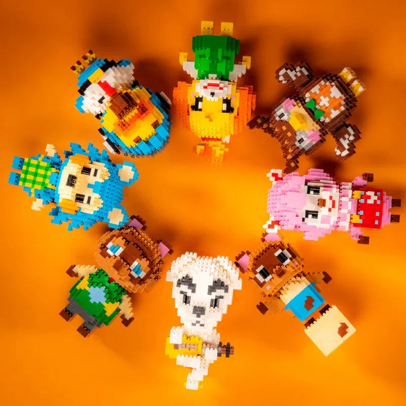Color: green - New 28 Kinds Of Animals Crossing Building Blocks Raymond Model Anime Building Blocks Toys Children's Building Blocks Toy Gifts